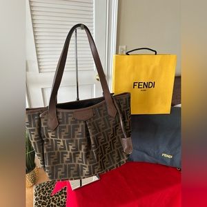 AUTHENTIC FENDI ZUCCA TOTE BAG. EXCELLENT CONDITION.  USED ONLY TWICE